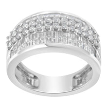 Load image into Gallery viewer, 14K White Gold Round and Baguette Diamond Ring (1 1/2 Cttw, F-G Color, SI1-SI2 Clarity) - Size 6-3/4
