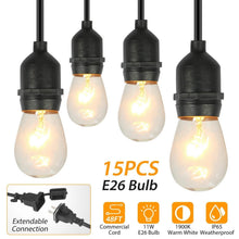 将图片加载到图库查看器，48ft Outdoor String Light Waterproof Patio String Lights Bulbs

