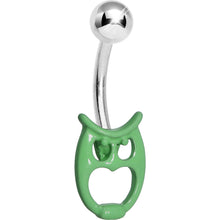 Load image into Gallery viewer, Green Mint Baby Owl Belly Ring
