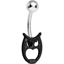 Load image into Gallery viewer, Black as Night Baby Owl Belly Ring

