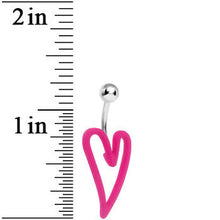Load image into Gallery viewer, Pink Neon Modern Art Heart Belly Ring
