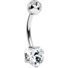 将图片加载到图库查看器，Crystal Clear Cubic Zirconia Sparkling Heart Belly Ring

