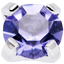 Load image into Gallery viewer, 4mm Round Prong Set Purple Gem Dermal Anchor Top
