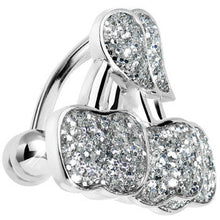 将图片加载到图库查看器，Winter Glitter Double Cherry Top Mount Belly Ring
