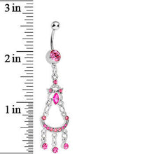 Load image into Gallery viewer, Pink Gem Princess Delight Chandelier Belly Ring
