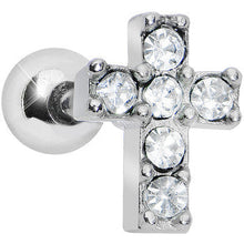 将图片加载到图库查看器，Clear Gem Sparkling Cross Cartilage Tragus Earring
