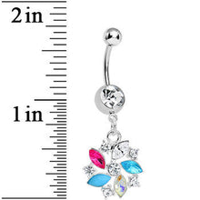 Load image into Gallery viewer, Clear Gem Americana Pinwheel Dangle Belly Ring
