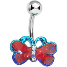 将图片加载到图库查看器，Lower Mount Red and Blue Cute Butterfly Belly Ring
