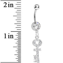 Load image into Gallery viewer, Clear Gem Key to God's Love Dangle Belly Ring
