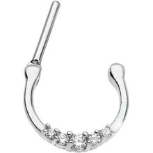 Load image into Gallery viewer, 16G 5/16 Surgical Steel Clear CZ Septum Clicker
