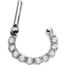 Load image into Gallery viewer, 16G 1/4 Surgical Steel Clear CZ Septum Clicker
