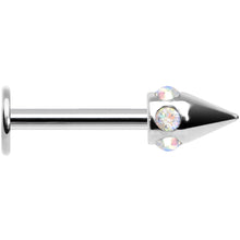 将图片加载到图库查看器，16G Stainless Steel Aurora Gem Cone Labret Monroe
