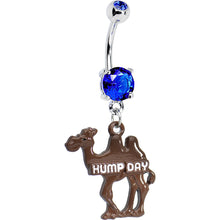 将图片加载到图库查看器，Double Blue Gem Hump Day Camel Dangle Belly Ring
