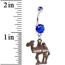 将图片加载到图库查看器，Double Blue Gem Hump Day Camel Dangle Belly Ring
