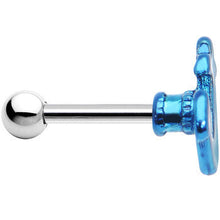 Load image into Gallery viewer, 16G Brilliant Blue Nicely Nautical Anchor Cartilage Stud Earring
