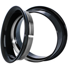 Load image into Gallery viewer, 25mm Black PVD Coated Steel Clear Gem Screw Fit Plug Set
