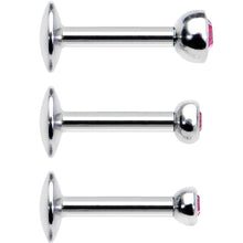 Load image into Gallery viewer, 16G 1/4 Pink Gem Helix Cartilage Barbell 3 Pack Set

