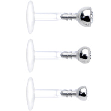 Load image into Gallery viewer, 16G 1/4 Clear Gem Bioplast Triple Forward Helix Barbell 3 Pack Set
