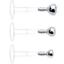 Load image into Gallery viewer, 16G 5/16 Aqua Gem Bioplast Triple Forward Helix Barbell 3 Pack Set

