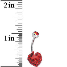 Load image into Gallery viewer, Red Gem For the Love of the Crown Heart Belly Ring
