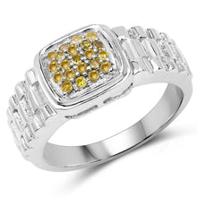 将图片加载到图库查看器，0.25 Carat Genuine Yellow Diamond .925 Sterling Silver Ring
