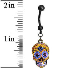 将图片加载到图库查看器，Bling is the Thing Sugar Skull Dangle Belly Ring
