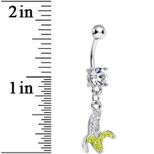 Load image into Gallery viewer, Clear Gem Going Bananas Dangle Belly Ring
