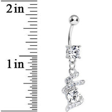 将图片加载到图库查看器，Clear Gem Falling Waters Swirl Drop Dangle Belly Ring
