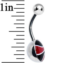 Load image into Gallery viewer, Red and Black Dribble the Basketball Belly Ring
