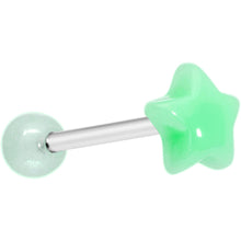 Load image into Gallery viewer, Blue Acrylic Glow in the Dark Star Tongue Ring
