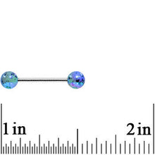 Load image into Gallery viewer, 14G Blue Speckled Cosmos Barbell Tongue Ring 5/8
