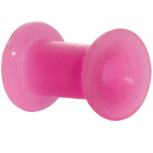 Load image into Gallery viewer, 6G Neon Pink Silicone Glow in the Dark Double Flare Tunnel
