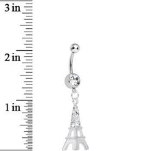 Load image into Gallery viewer, Clear Gem Elegant Eiffel Tower Dangle Belly Ring
