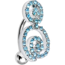 Load image into Gallery viewer, Aqua Gem Sweet Swirls Top Mount Belly Ring
