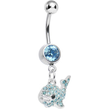 Load image into Gallery viewer, Aqua Gem Tail of the Whale Dangle Belly Ring
