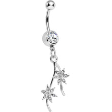 将图片加载到图库查看器，Crystalline Gem Pair of Pinwheel Posies Flower Dangle Belly Ring
