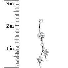 将图片加载到图库查看器，Crystalline Gem Pair of Pinwheel Posies Flower Dangle Belly Ring
