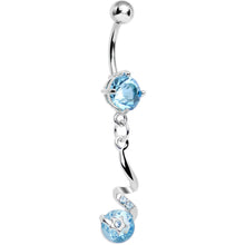 Load image into Gallery viewer, Aqua Gem Twisting Delight Star Gem Dangle Belly Ring
