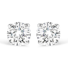 Load image into Gallery viewer, 14K White Gold 1.0 Cttw 4-Prong Set Brilliant Round-Cut Solitaire Lab Grown Diamond Push Back Stud Earrings (E-F Color, VVS2-VS1 Clarity)
