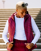 Load image into Gallery viewer, Powerstripe Eco-Friendly Down Hooded Vest

