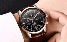 Load image into Gallery viewer, Men's  Waterproof Watch With Chronometers Date Display And Fluorescent Pointers Excellent Look Perfect Gift
