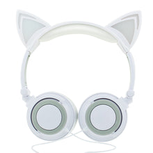 将图片加载到图库查看器，Luxury New Popular Esonstyle Kids Headphones Over Ear with LED Glowing Cat Ears,Safe Wired Kids Headsets 85dB Volume Limited, Food Grade Silicone, 3.5mm Aux Jack, Cat-Inspired Purple Headphones for Girls and Kids
