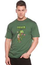 Load image into Gallery viewer, Halloween Green Monster Unisex Bamboo Viscose/Organic Cotton Short Sleeve Graphic T-Shirt
