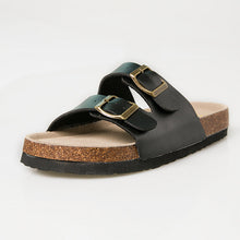 将图片加载到图库查看器，Soft Casual Slippers Women Summer Beach Slides Slippers Flip Flops Non-slip Buckle Strap Girls Indoor Outside Shoes Adjustable Double Buckle Strap Casual Comfort Footbed Slides Sandals For Indoor And Outdoor Beach
