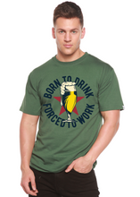 Load image into Gallery viewer, Born to Drink Men's Bamboo Viscose/Organic Cotton Short Sleeve Graphic T-Shirt
