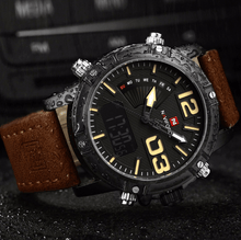 Load image into Gallery viewer, Men's Multifunction Digital Analog Waterproof Watch With Alarm And Automatic Time Zones Unique Design Excellent Gift
