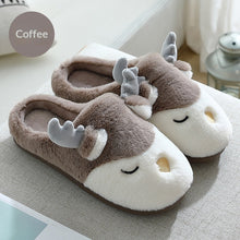 Load image into Gallery viewer, Women Winter Home Slippers Deer Elk Non-slip Soft Warm House Shoes Mens GIrs Indoor Bedroom Couples Floor Footwear Fuzzy House Slippers For Women Durable Furry Bedroom Slipper Lightweight And Non-Slip
