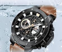 将图片加载到图库查看器，Men's Casual Waterproof Watch With Chronometers And Fluorescent Hands Excellent Design Perfect Gift
