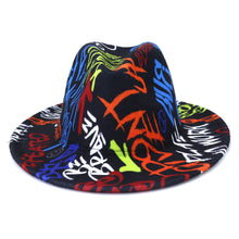 Load image into Gallery viewer, Beautiful Two Tone Luxury Fedora Hat Men's and Women's Hat Unique Retro Design Men's Fedoras Hat Colorful Fedoras Jazz Cap Elegant Soft Hat Wide Brim Party Hats 56-58CM
