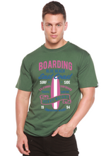 Load image into Gallery viewer, Boarding Blue Beach Men's Bamboo Viscose/Organic Cotton Short Sleeve Graphic T-Shirt
